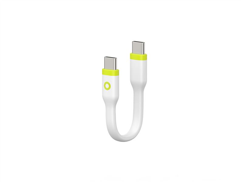 Cablu pentru incarcare si transfer de date Mobile Origin Compact, 2x USB-C, 60W, 10 cm, Alb (iPhone 17 Pro Max, COMC-USBC-WHT) by www.silkase.ro